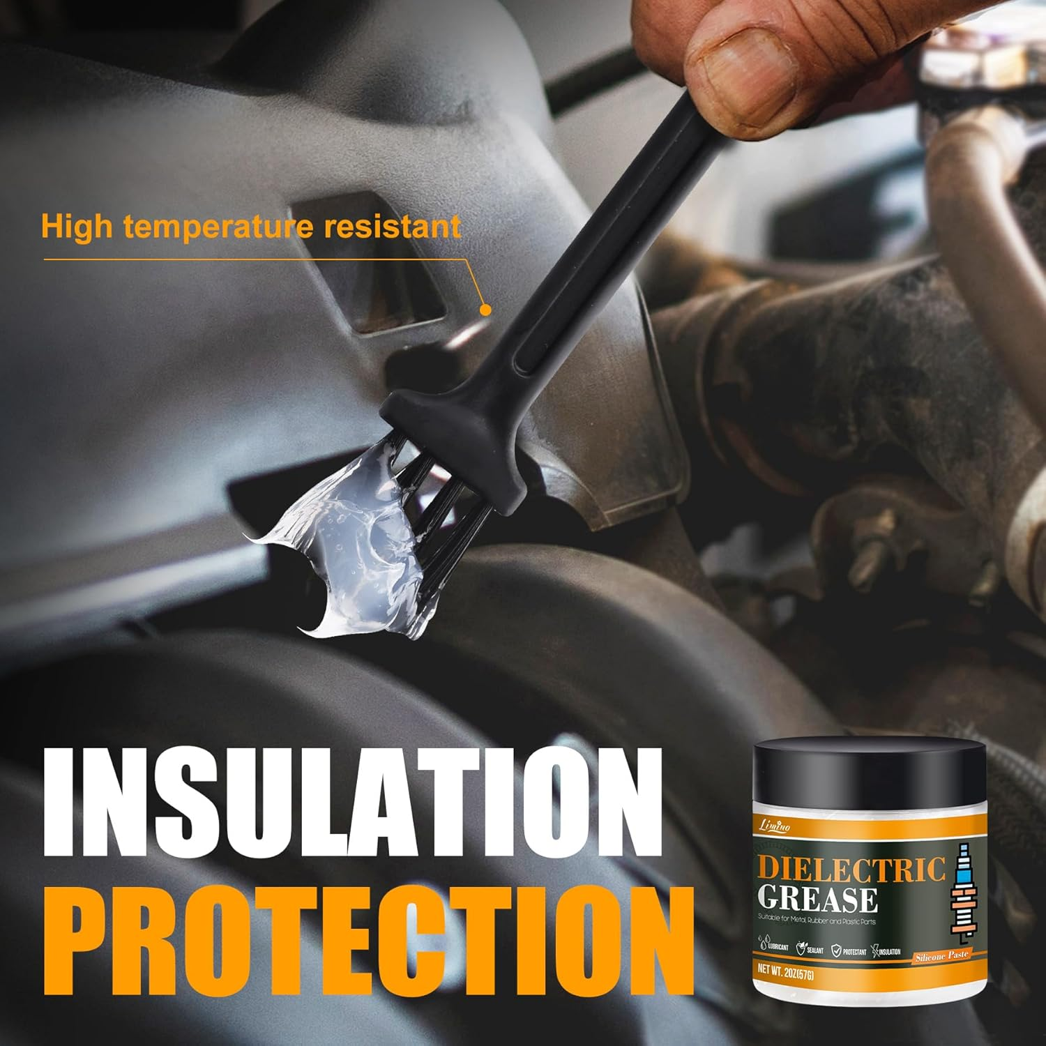 Silicone Grease - 114 G Dielectric & Automotive Grease for Electrical Components and Plugs, Spark Plugs, Automotive O-Ring, Brake Brake - Waterproof Silicone Paste, Heat Resistant and Easy to Use image number 4