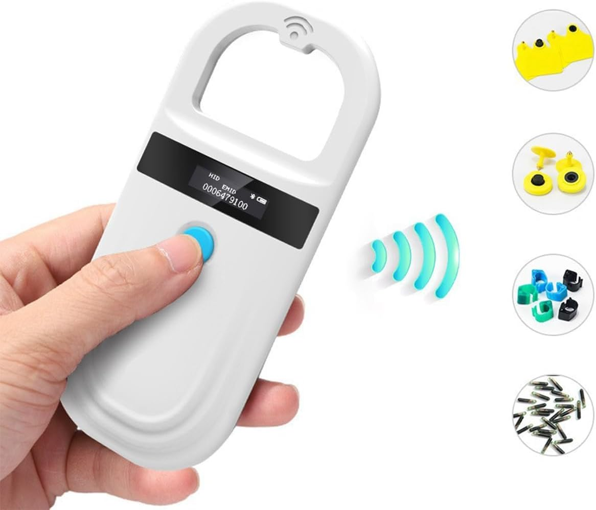 Namvo Pet Chip Reader, Animal Chip Mini Reader with OLED Image Display, Pet Chip Transponder Microchip for Pet Beagle Dog