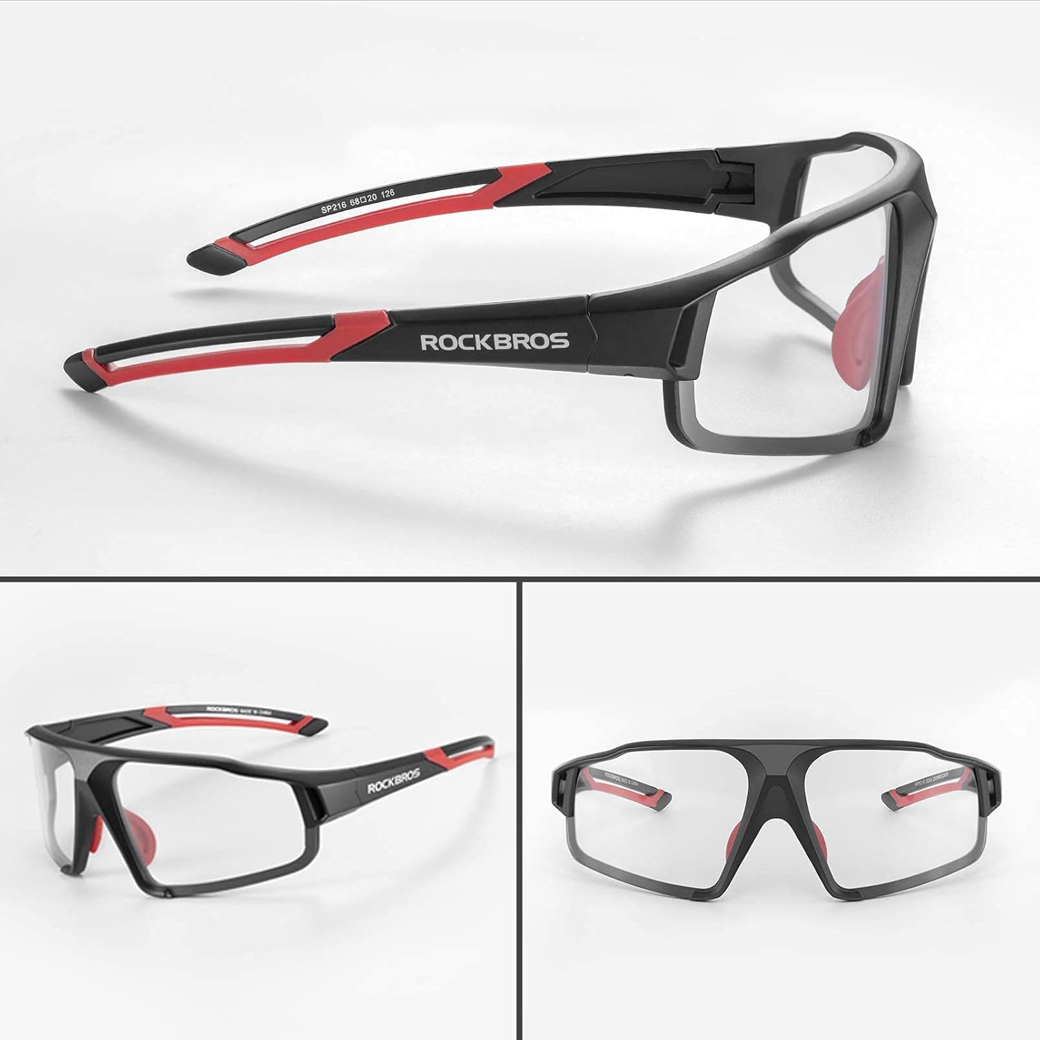 ROCKBROS Photochromic Cycling Glasses for Men Cycling Glasses Clear Safety Glasses Road Mountain Bike Bicycle Glasses UV400 Transition Sunglasses image number 1