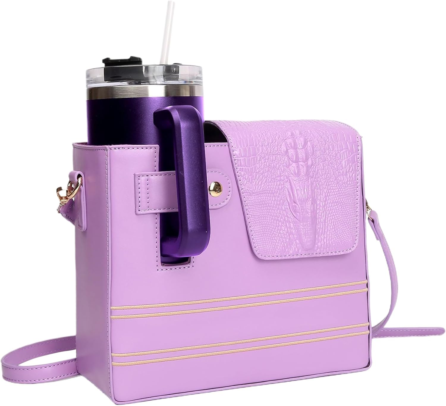 Tumbler Purse,Strap, Pockets, Portable | Water Bottle Holder Bag - for Women, Outdoor, Gym, Walking, Hiking, Travel, Commuting, Camping, Cycling