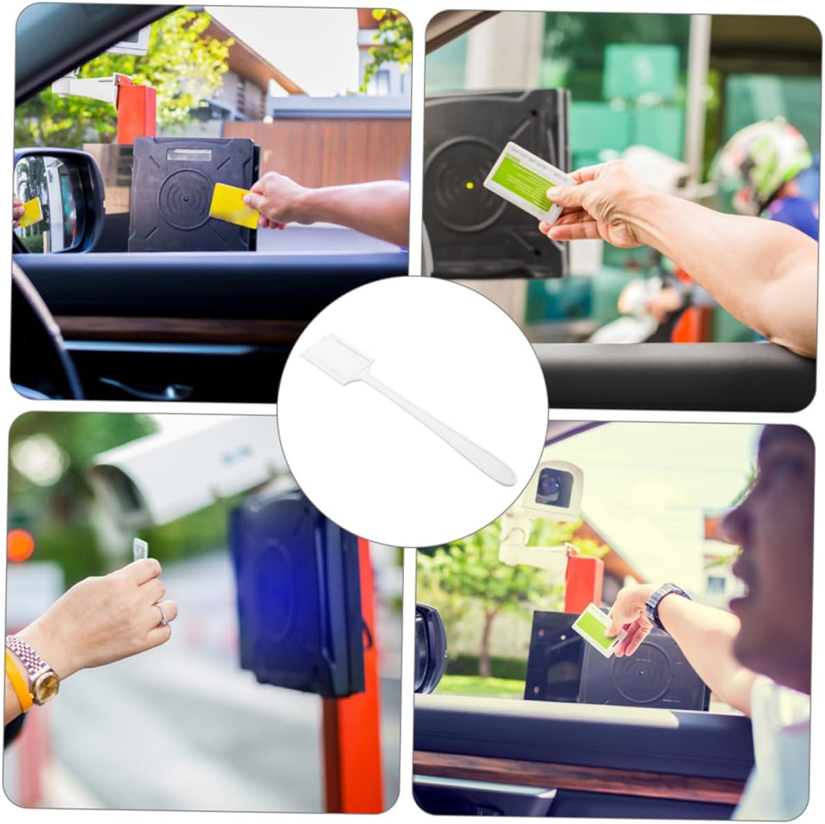 SOLUSTRE 2Pcs Automotive Parking Payment Card Holder Stick Car Payment Parking Pass Cards Rod for Vehicles and Suvs Ivory White image number 2