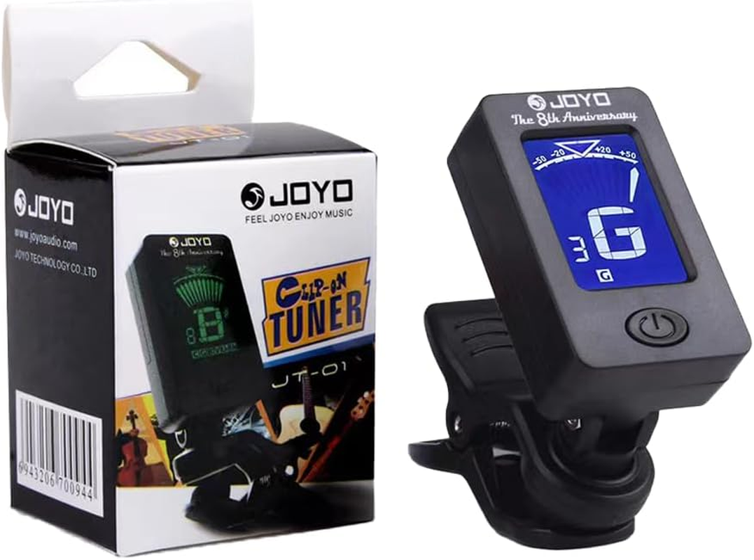Professional Guitar Tuner Clip On,Digital Electronic Tuner for Guitar, Bass, Ukulele, Violin, Mandolin,Easy to Use (Black)