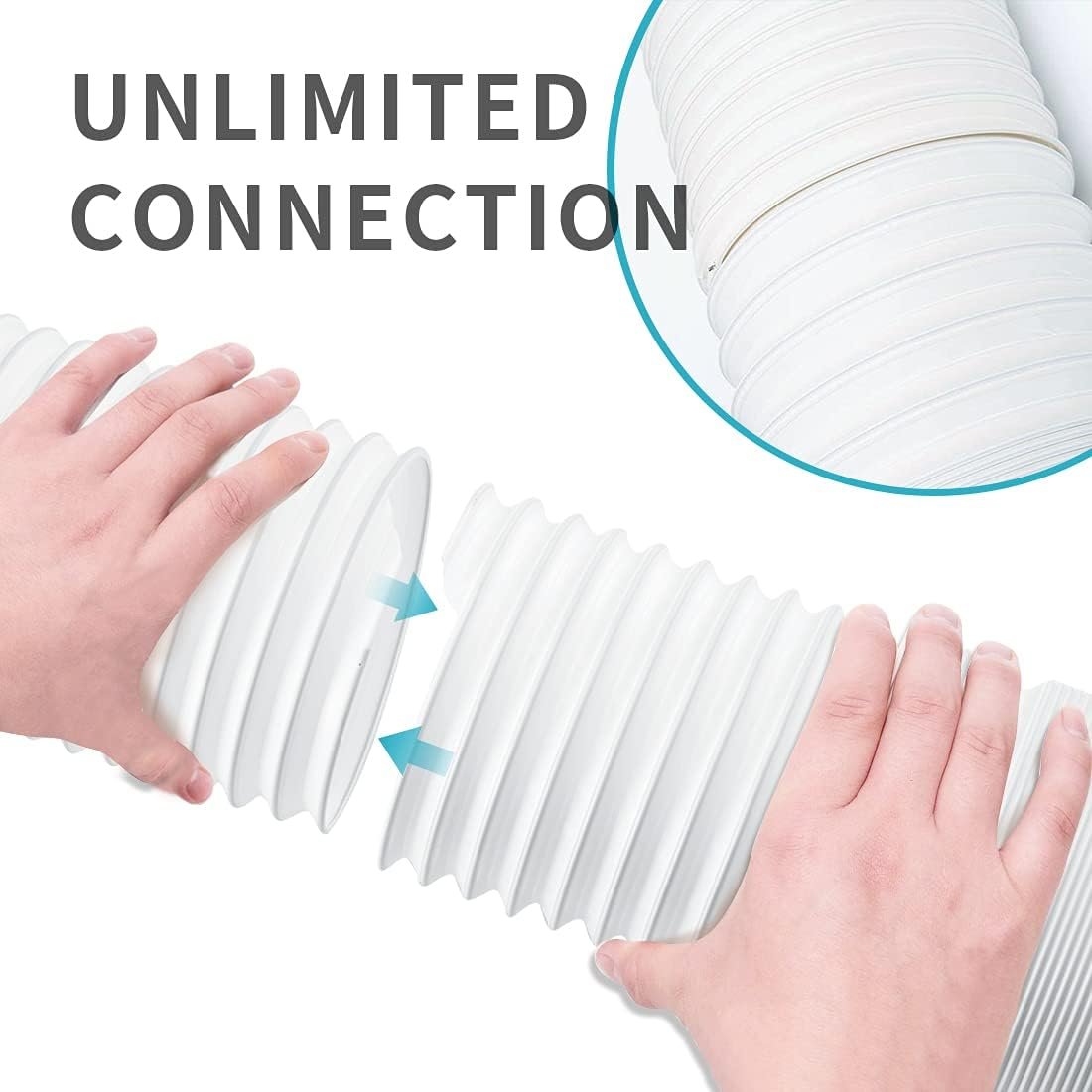 80" Length 5.9 Inch Diameter Portable Air Conditioner Hose, AC Exhaust Hose Anti-Clockwise Thread Air Conditioner Parts Compatible with Haier, Delonghi and More (Anti-Clockwise 5.9 Inch) image number 6