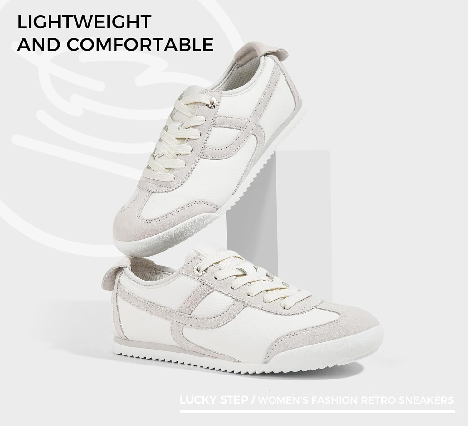 Lucky Step Women'S Lightweight Retro Trainers, Flexible Thin Sole Design & Breathable Mesh, Casual Shoes for City Walks and Fitness image number 4