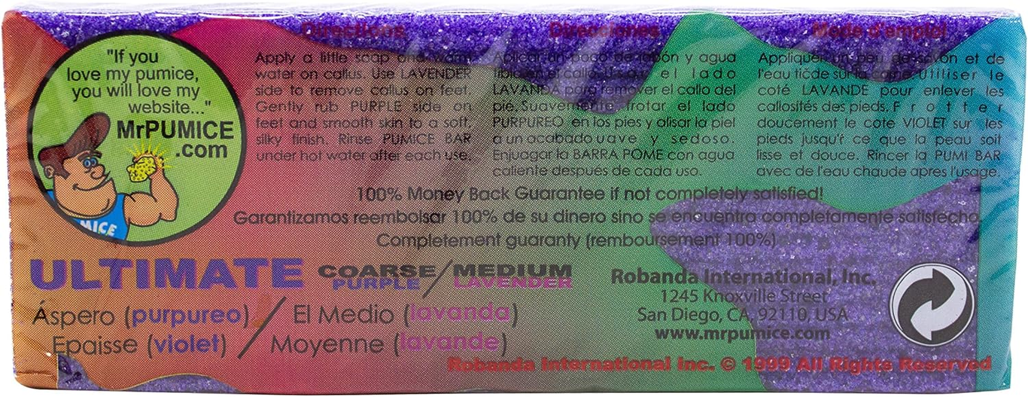 Mr. Pumice Ultimate Pumi Bar (2 Pack): 2-In-1 Callus Remover, Pedicure Stone & Ped File Scrubber for Smooth Feet and Heels, Dual-Grit (Medium + Coarse) image number 5