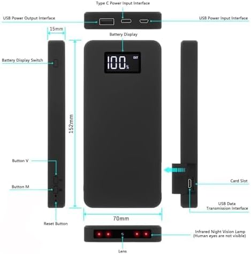 XISRU 64GB Home Security Camera, 1080P Surveillance Camera, Indoor Camera with 10000Mah Battery, Night Vision, Motion Detection image number 3