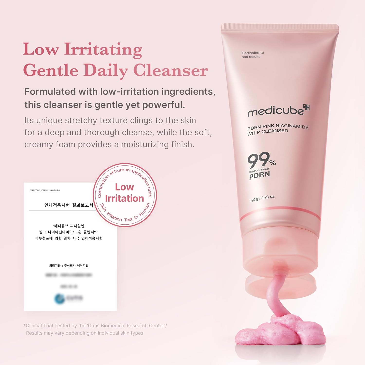 Medicube PDRN Pink Niacinamide Marshmallow Whip Cleanser 120G | Hydrating Face Wash for Pores & Uneven Skin Tone | Gentle Daily Foam Cleanser | Korean Skincare. image number 1