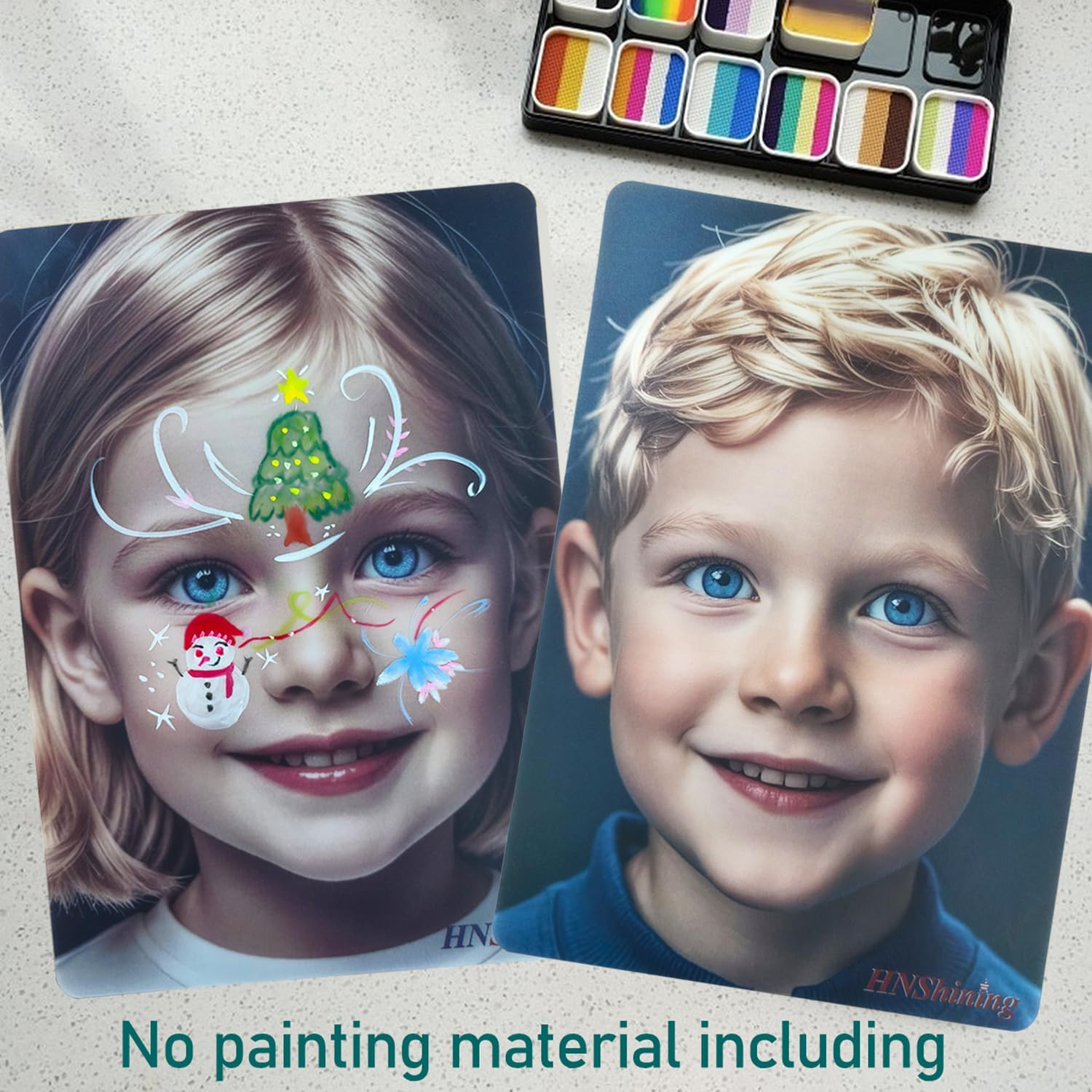 Hnshining Face Painting Practice Board,Face Paint Practice Board,Reusable Painting Exercise Template,Stage Makeup Painting Tool,Display for Stage&Home Makeup Painting (4) image number 2
