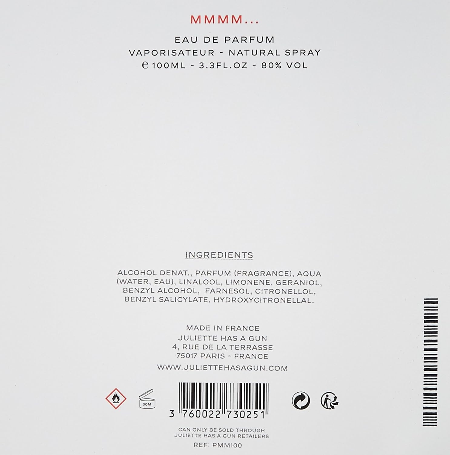 Juliette Has a Gun Mmmm Eau De Parfum Spray for Women 100 Ml