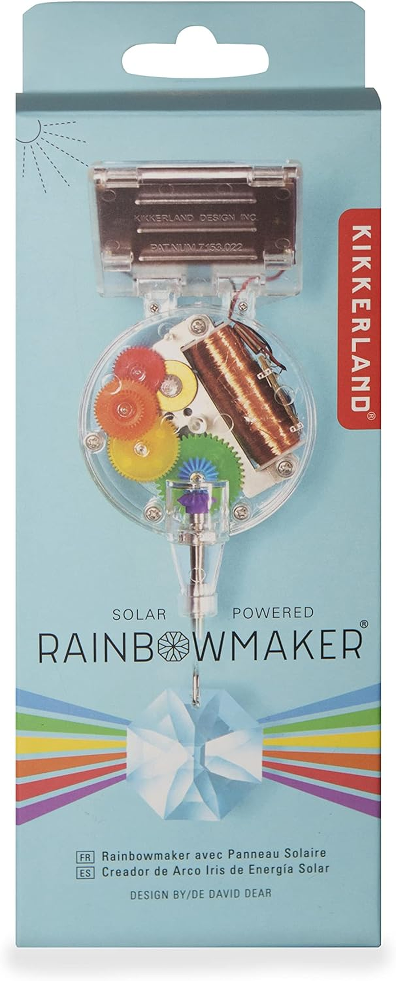 Kikkerland Solar-Powered Rainbow Maker with Crystal, Multicolor, 1 EA, One Size, RM1588-EU
