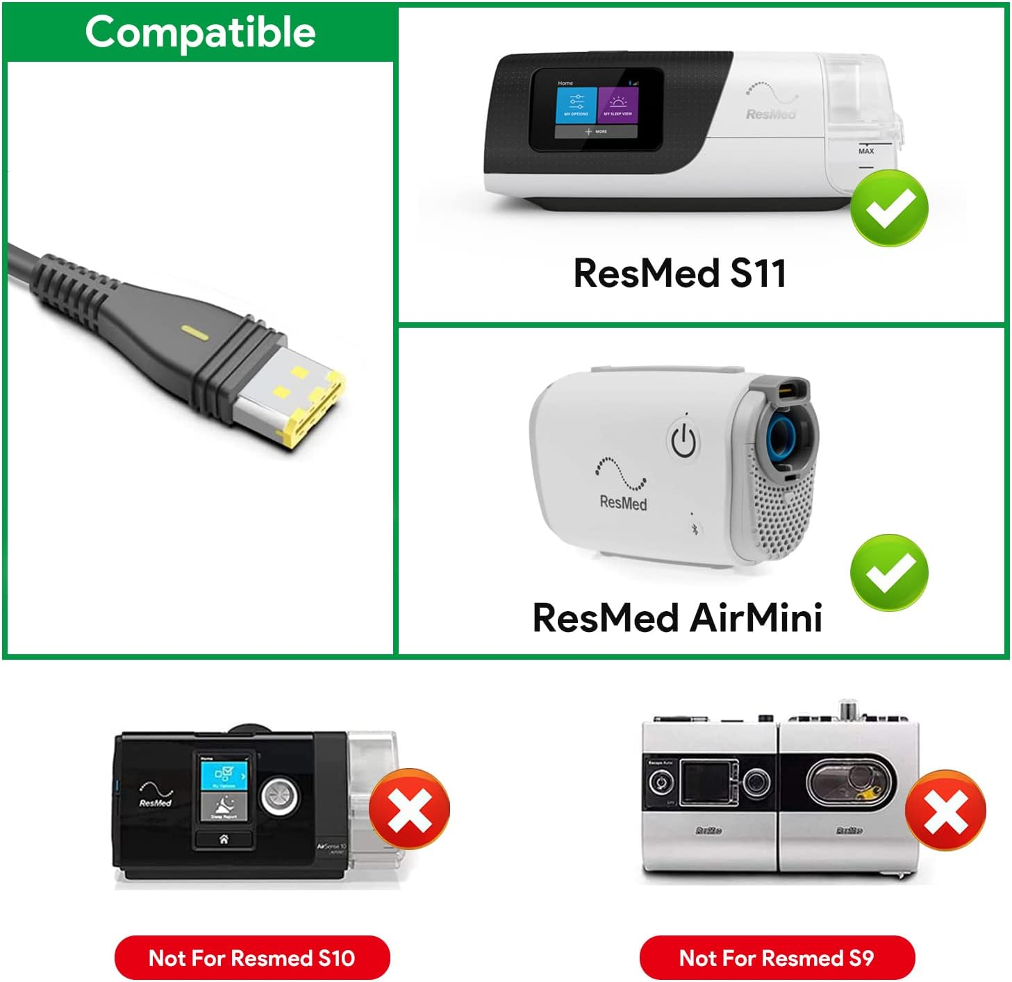 KFD 39205 E1399 38831 AC Power Supply Compatible with Resmed Airsense 11 Auto CPAP Machine Airmini Travel CPAP Device Resmed Airsense 11 Elite Autoset 390000 390010 R390-7230 38839 Charger Cord 24V image number 1