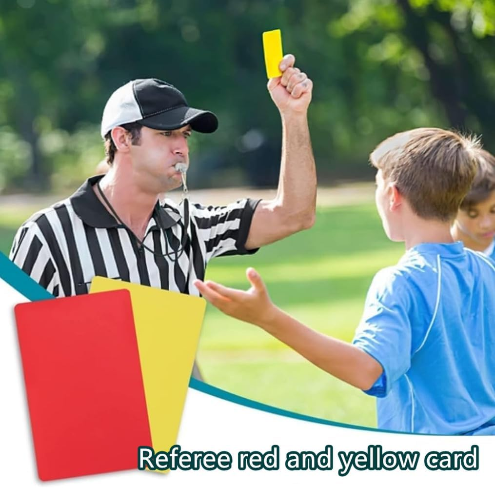 Soccer Referee Card Sets, 4Pcs Football Red and Yellow Cards,Soccer Referee Set Football Linesman Set Referee Whistle Red Yellow Cards Referee Tool Kit for Basketball Training image number 3