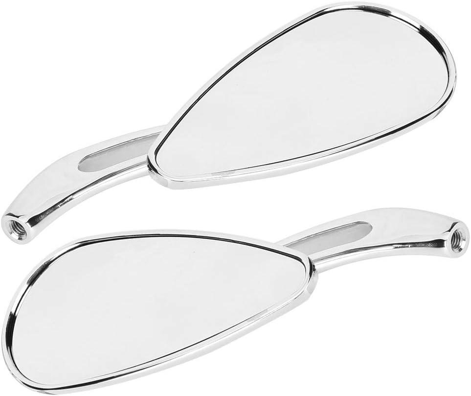 Motorcycle Backing Mirror, Chrome-Plated, 8 Mm, 10 Mm Thread, Skull-Drop-Drip-Drug Reflector, Universal Accessories, Large Field of Vision, Robust, Aluminum image number 1