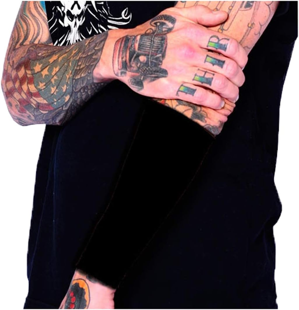 Tat2X Ink Armor Premium Forearm 9" Tattoo Sleeve Covers - No Slip Gripper - U.S. Made - Suntan - ML (Single Sleeve)