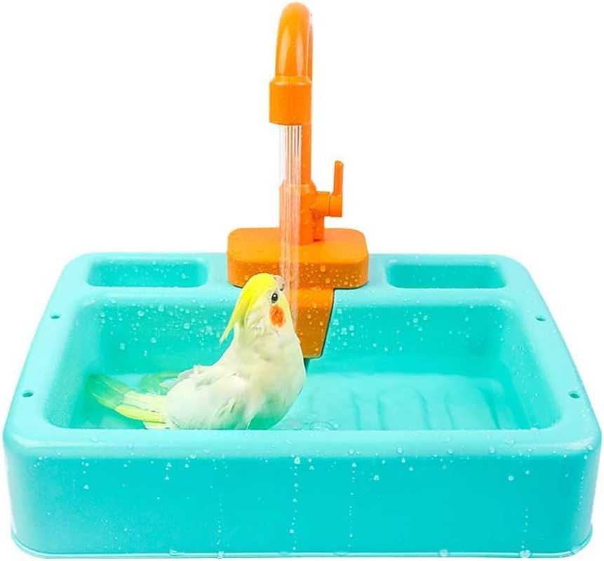 1 Set of Automatic Parrot Bathtub with Faucet - Multifunctional Bird Shower Box, Parrot Bathtub and Kitchen Sink image number 4