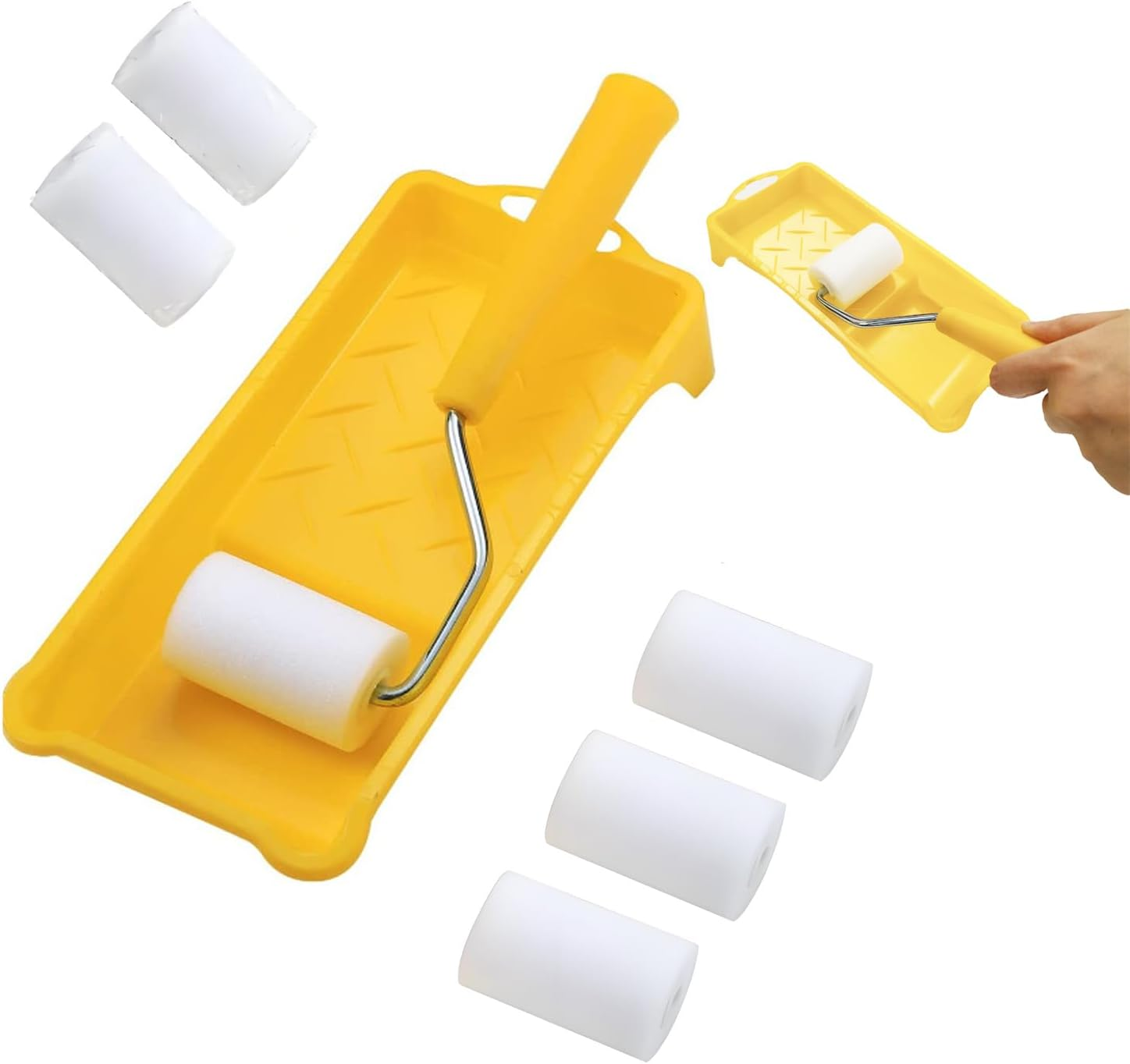 2 Inch Small Paint Roller Set,8 Piece Foam Paint Roller Kit,For Touch-Up Painting,Washable and Reusable Mini Rollers,Suitable for Walls,Doors, Cabinets,And Balcony Railings