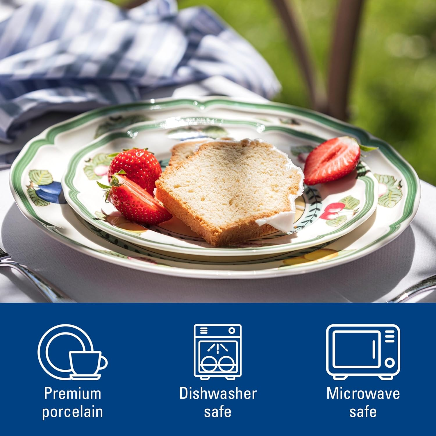 Villeroy & Boch - French Garden Fleurence Breakfast Plate, round Plate in Premium Porcelain with Summery Fruit Motifs, Country Style, 21 Cm - Multicolour image number 3