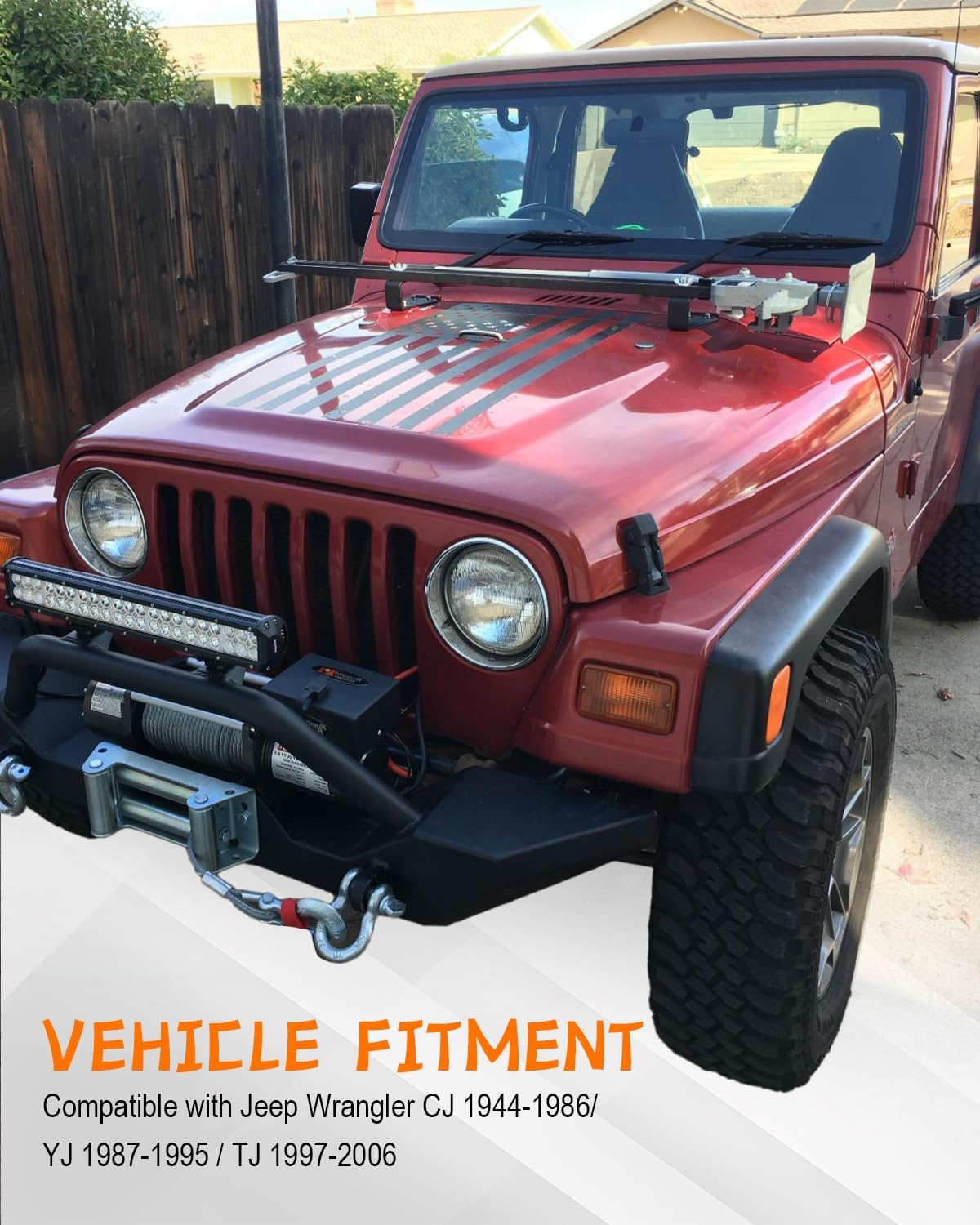 High Lift Jack Hood Mounts, Steel Hinge Hi Lift Jack Stand Mount Compatible with Jeep Wrangler CJ 1944-1986 / YJ 1987-1995 / TJ 1997-2006, 2 Pack, Black image number 6