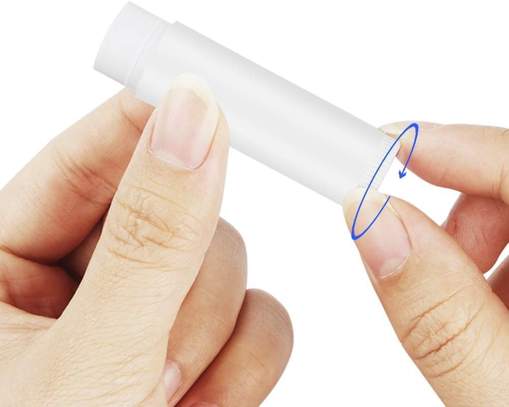Empty Lipstick Container Lip Gloss Tubes, 24Pcs Travel Lip Balm Tube Containers, round Bottle Lipstick Container with Cap, round Plastic Lips Balm Tube, White image number 5