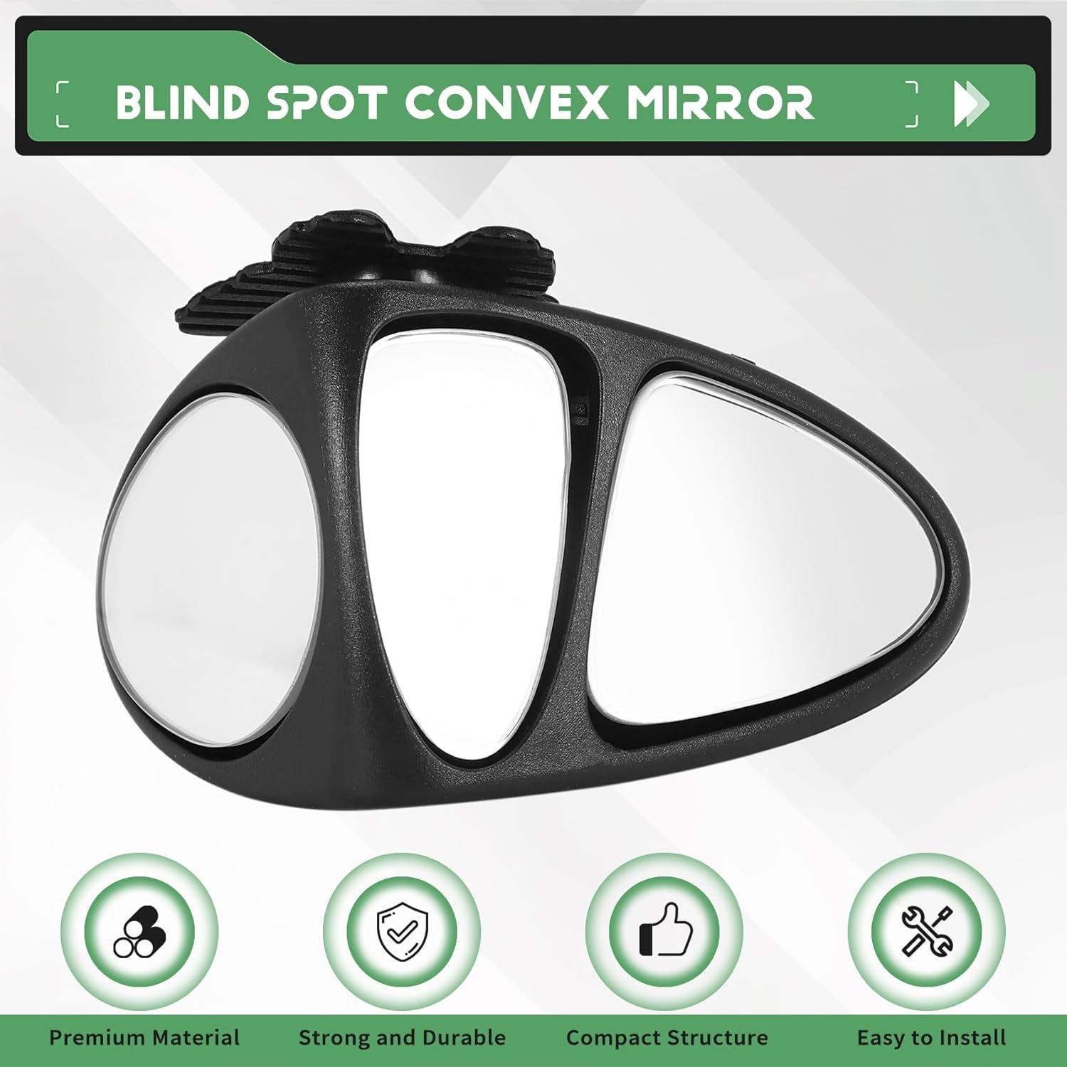 3 in 1 360 Degree Rotation Three Sided Blind Spot Mirror Reversing Parking Auxiliary Blind Spot Convex Mirror Right image number 6