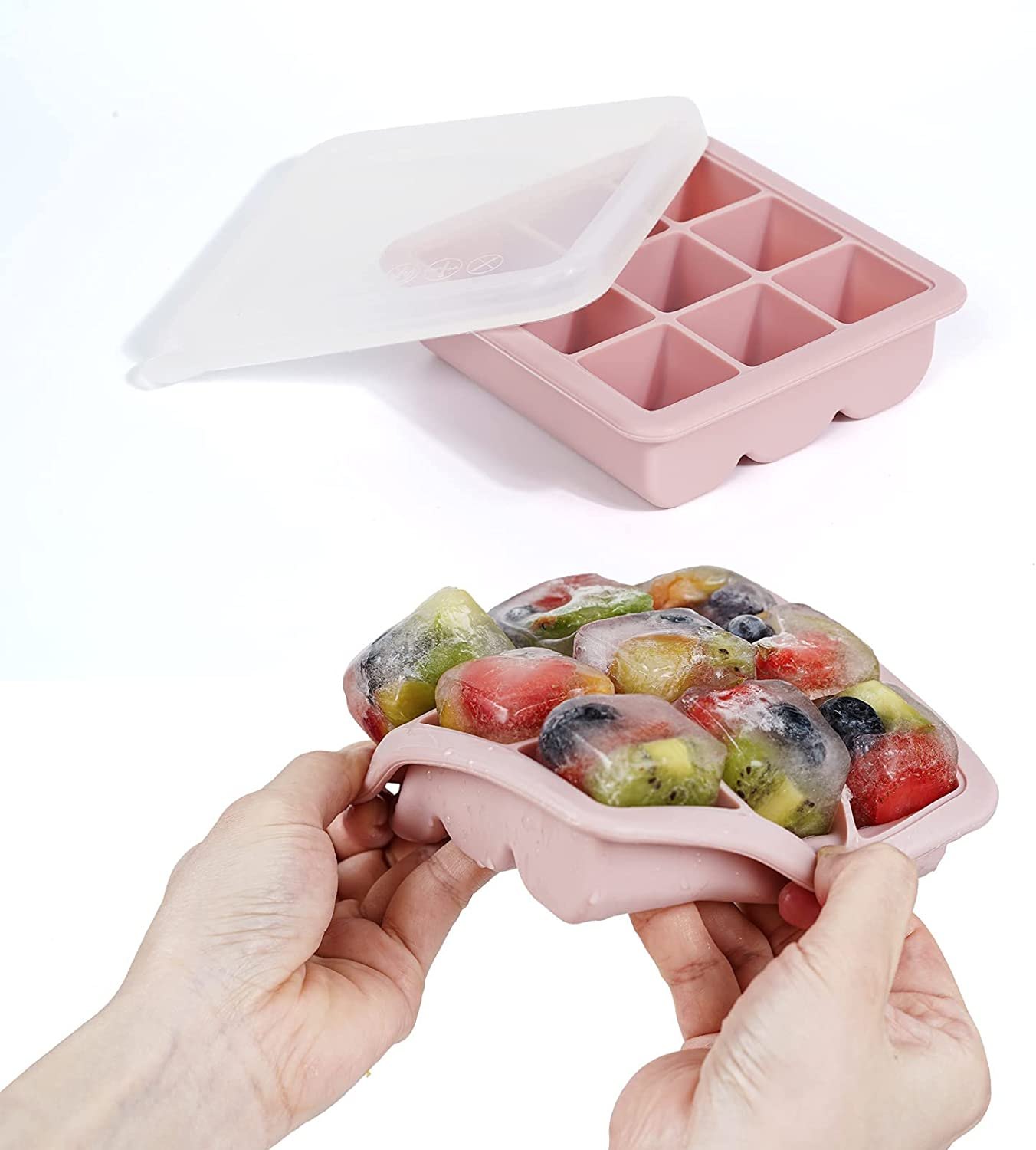 Haakaa Baby Food and Breast Milk Freezer Tray with Lid, 9 X 1.2Oz - Banana