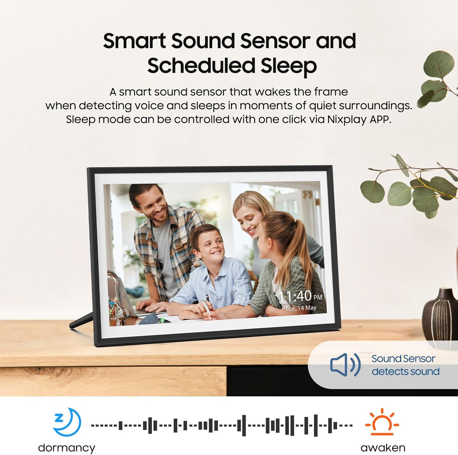 Nixplay 10.1 Inch Digital Photo Frame by Apolosign, Share Photos/Videos via Nixplay App, Wifi Digital Photo Frame with 32GB, Compatible with Alexa Google Photos, image number 4