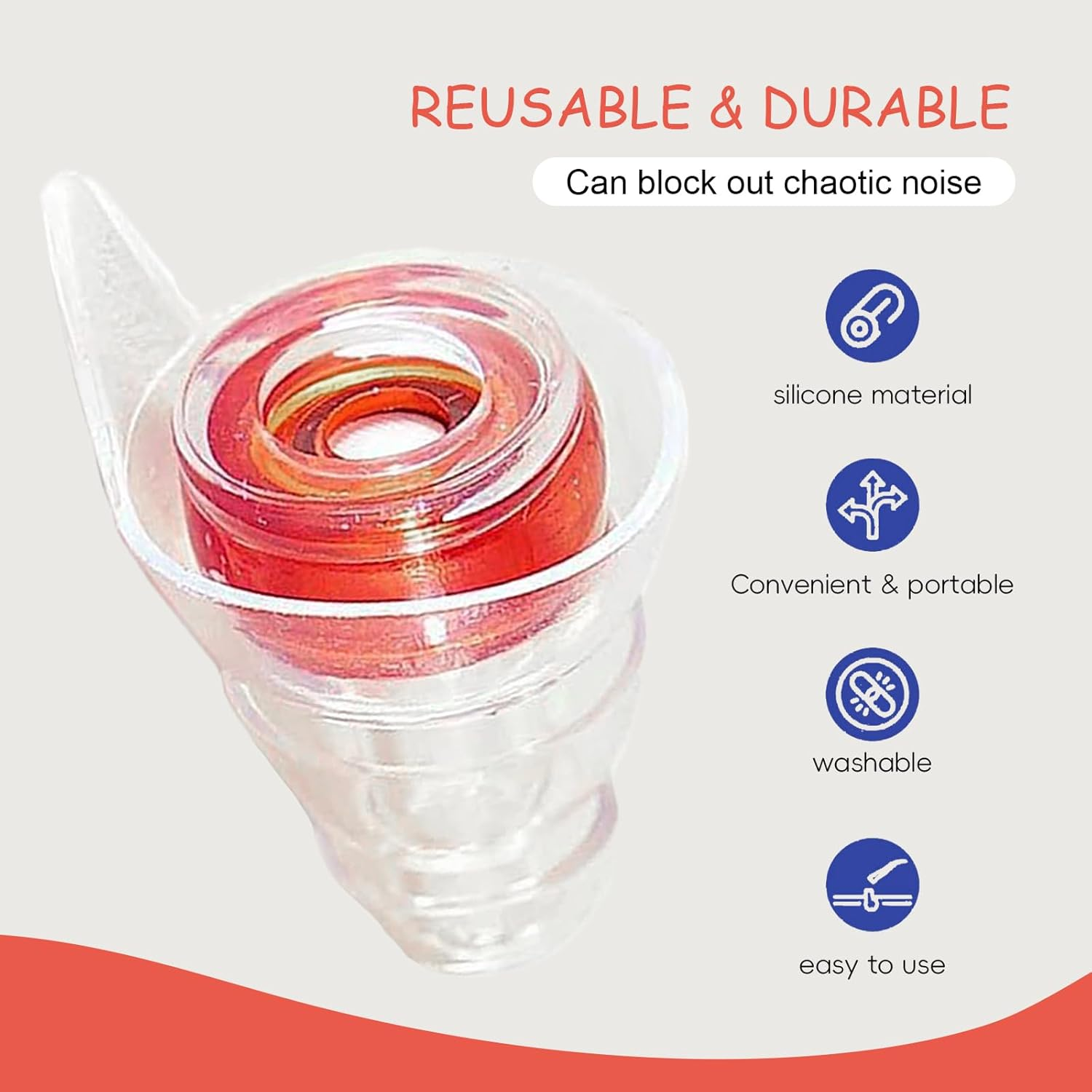 High Fidelity Music Ear Plugs - Perfect Noise Reduction Music Ear Plugs for Musicians, Concerts, Festivals & Drummers, High-Fidelity Earplugs with Protective Case (Red, Adults) image number 5