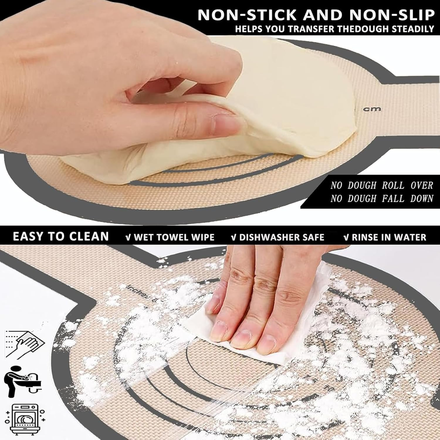 Silicone Bread Sling Oval and round - Non-Stick & Easy Clean Reusable Oval Silicone Baking Mat for Dutch Oven. with Long Handles Sourdough Bread Baking Mat Tools Supplier Liner (Gray) image number 1