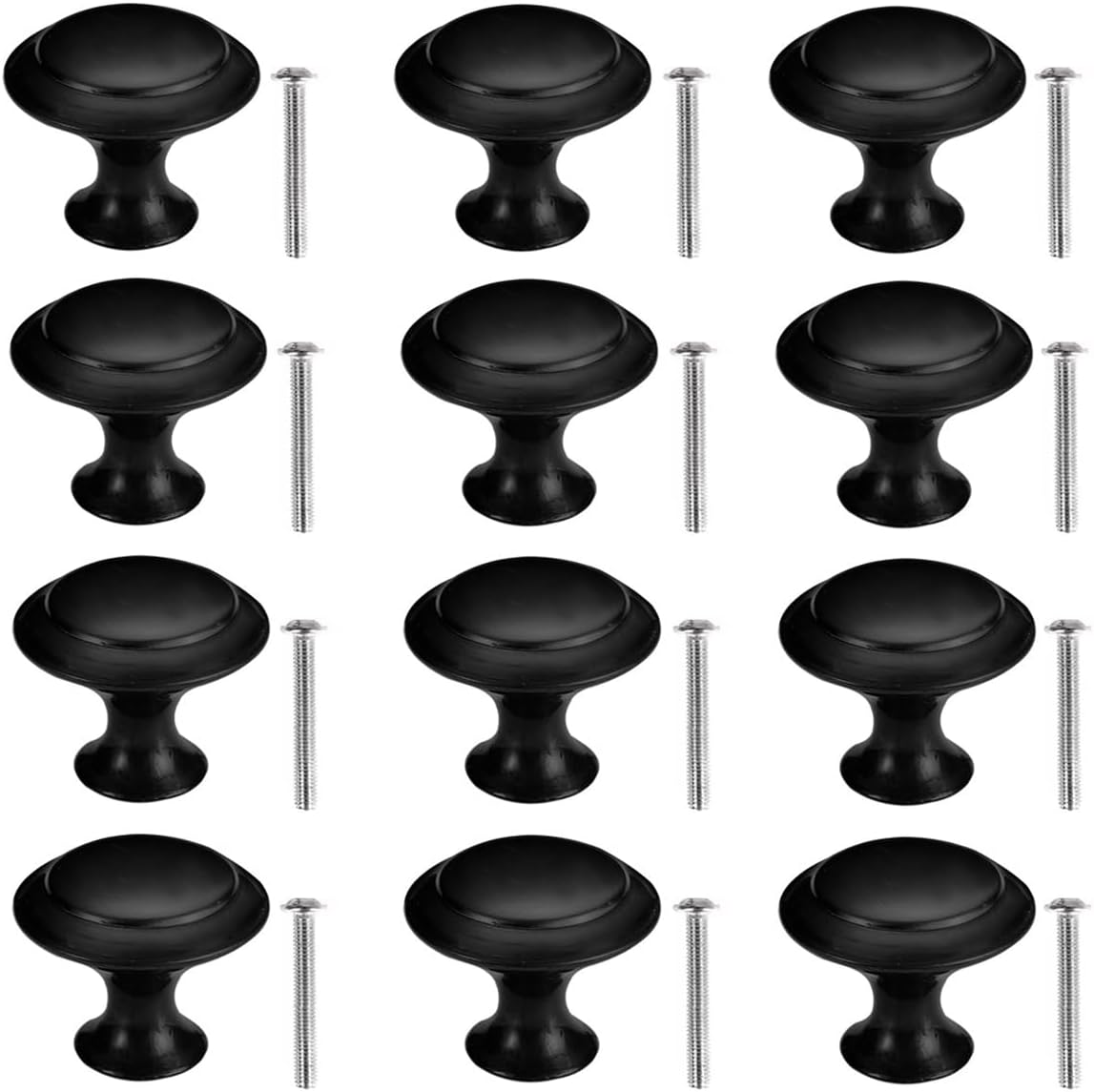12 Pcs Black Cabinet Knobs, Betterjonny 20Mm round Kitchen Cupboard Handles for Your Home, Dresser and Cupboard,Living-Room, Kitchen, Bathroom, Office image number 3