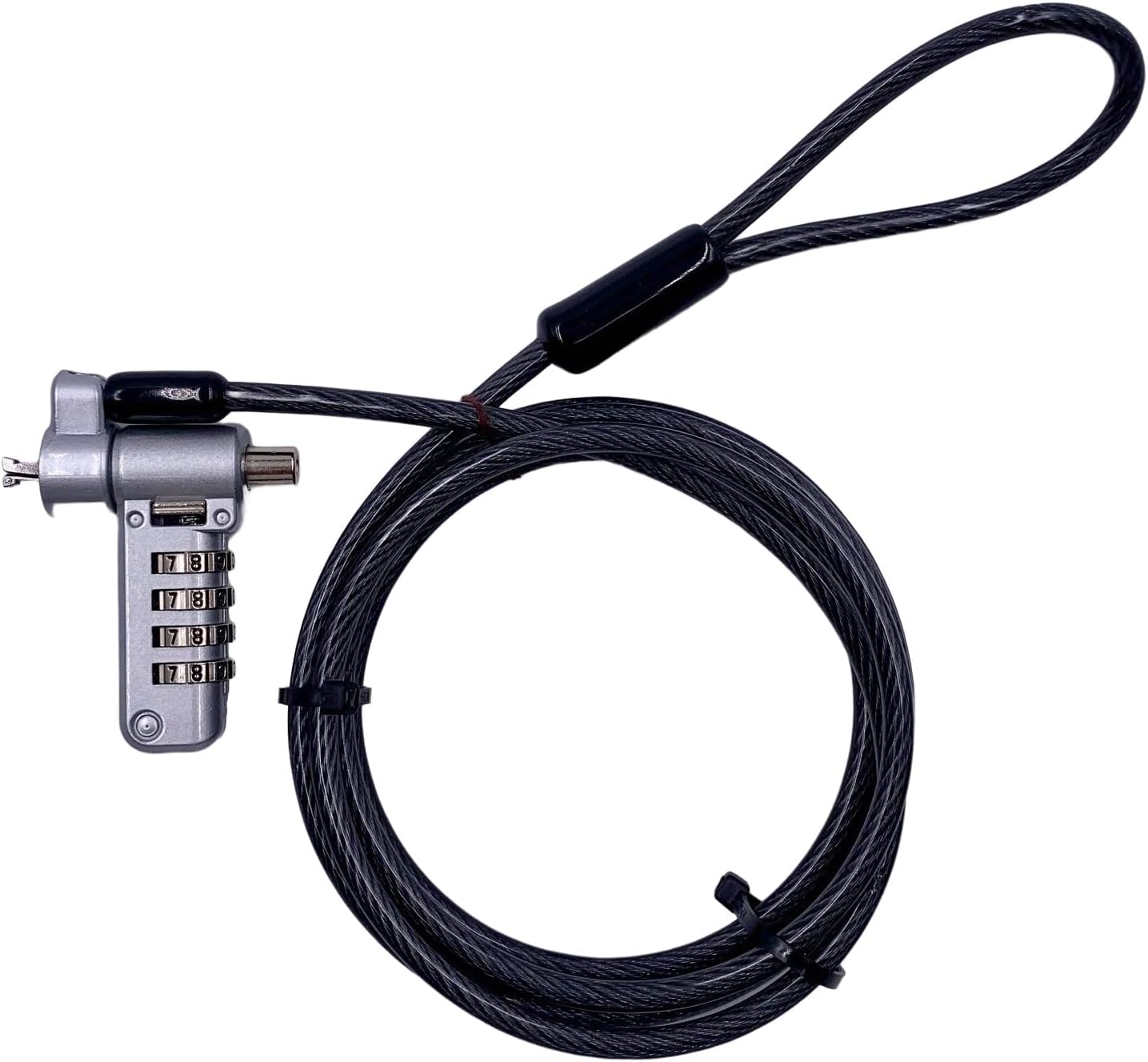 Bosvision Laptop Security Cable Lock, for 3 Security Slots (K Standard, Nano and Wedge) Combination, 6.5 Feet (200Cm) &Oslash;4.5Mm Stainless Steel Cable image number 1