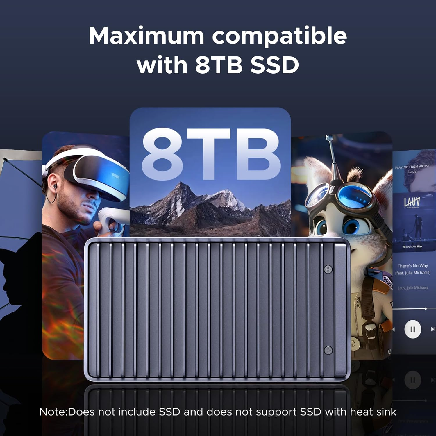 UGREEN 40Gbps M.2 Nvme SSD Enclosure, External SSD Drive with Double-Sided Fin Heat Dissipation, Compatible with Thunderbolt 4/3/USB4/3.2/2.0, Support M-Key/(M&B) Key 2280/2260/2242/2230 SSD Size image number 5