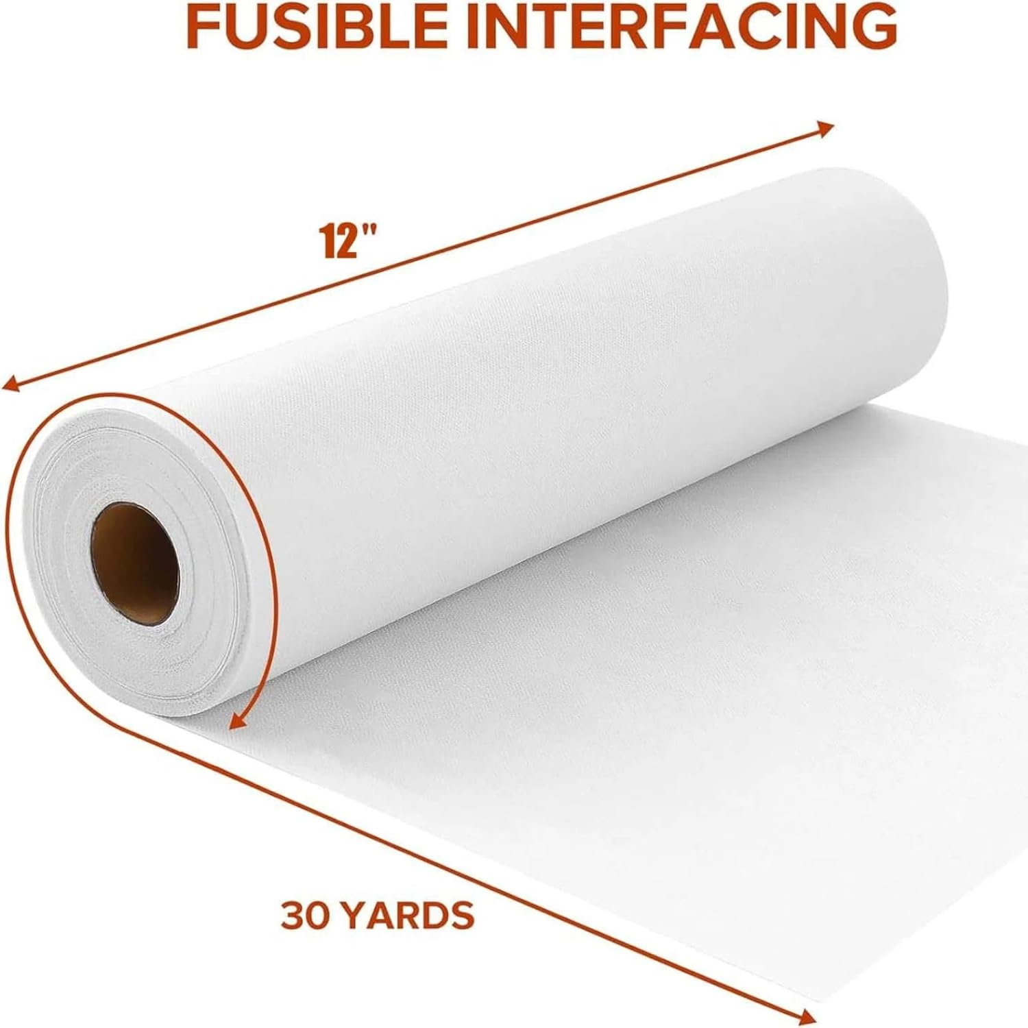 MILIOG Medium Weight White Iron-On Non-Woven Fusible Interfacing, 12" X 30Yd - Single-Sided Polyester Stabilizer for Sewing, Quilting, DIY Crafts, Collars, Cuffs, Dresses & Shirt Plackets image number 4