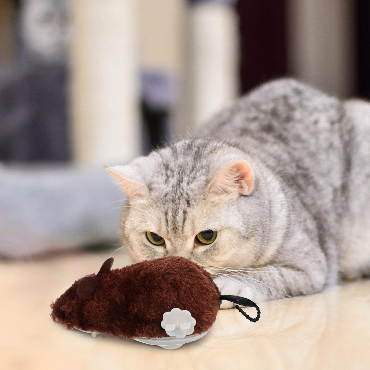 Sosoport Cute Wind-Up Mice Toys 4 Pack Interactive Toys for Cats No Battery Needed Safe for Boys and Girls Random Color