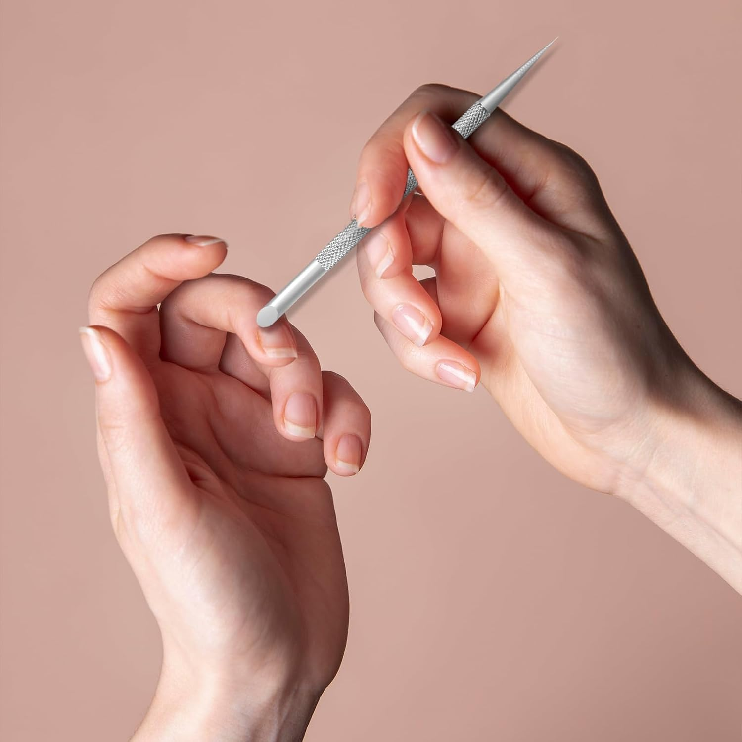 TEAONE Sided Cuticle Remover, 2 PCS Nail Art Pusher for Fingernails, Toenails (12Cm/4.72In) image number 3