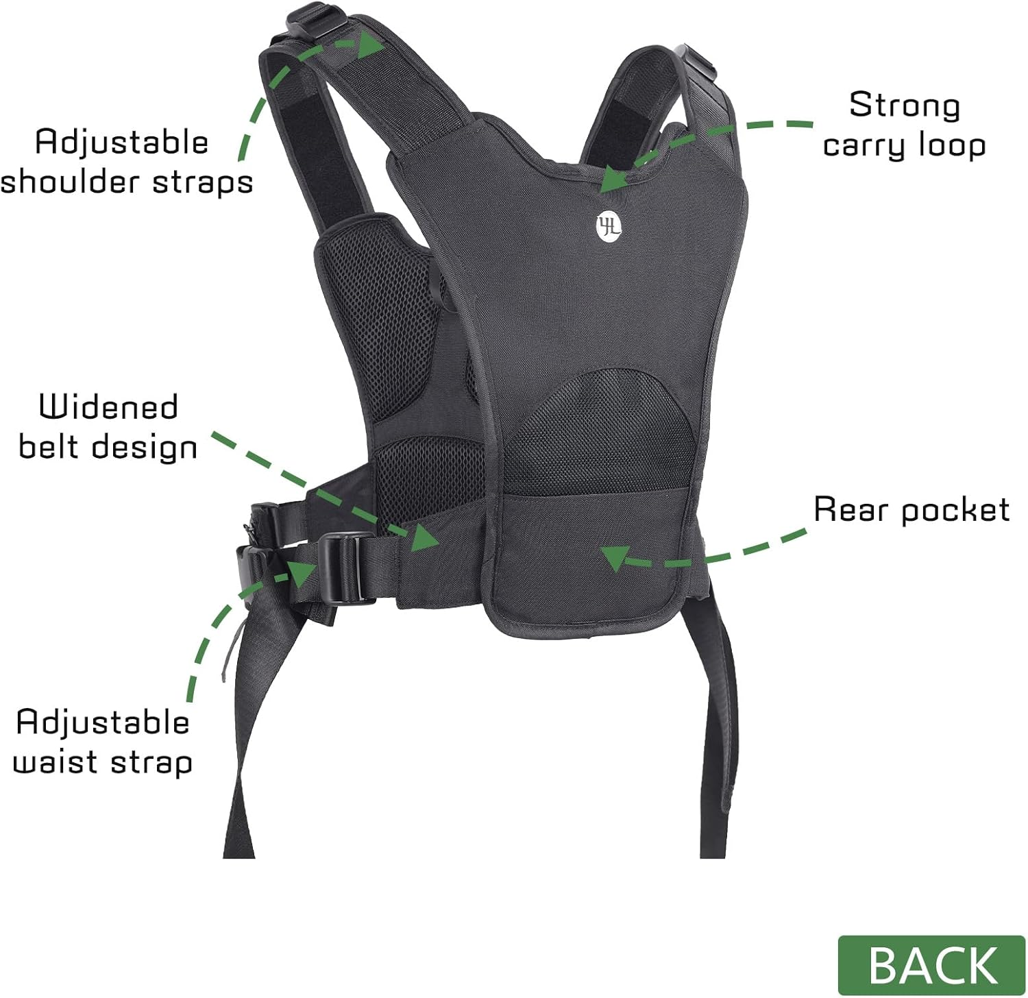 Camera Carrier Chest Harness J1,Camera Strap Harness for Photographers Hiking Climbing Wedding Travel,Camera Nylon Chest Straps for Photographers,Black image number 3