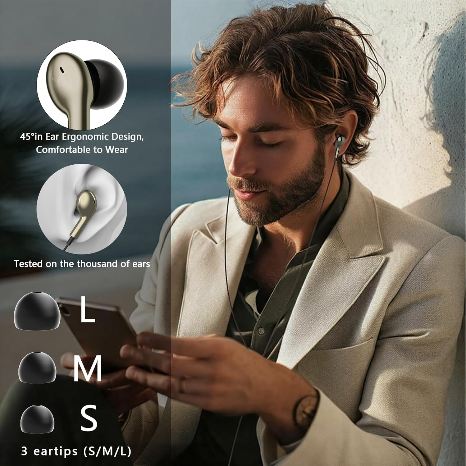 USB C Wired Headphones for Samsung Galaxy A56 A36 A26 A17 A16 A06 A55 A54 A53 A35 A34 S25 S24 S23 S22 S21 Ultra In-Ear Headset with Microphone for Iphone 17 16 15 Ipad Pro Earair 7 89 9A image number 4