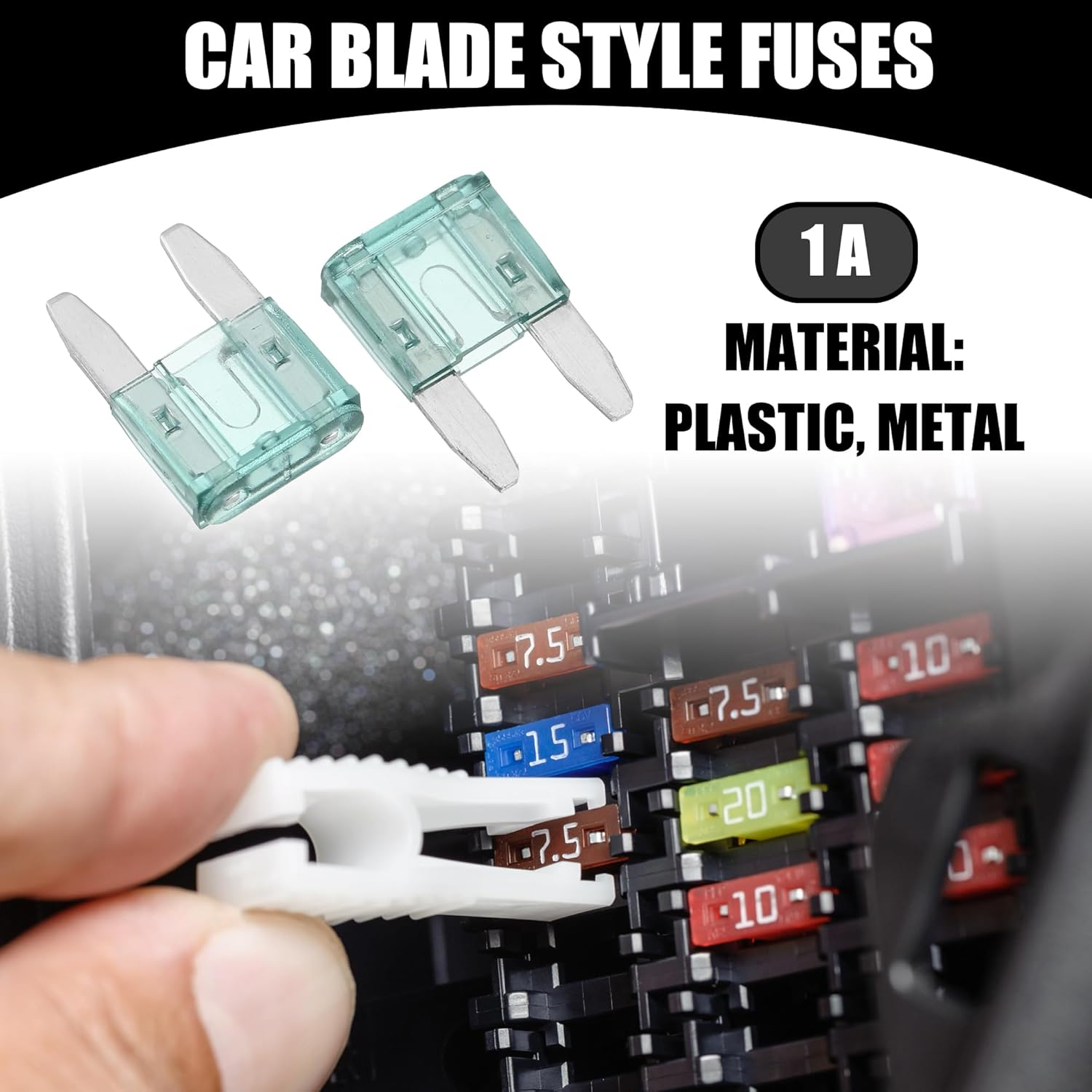 X AUTOHAUX 50 Pcs Mini 1AMP APM/ATM Universal Car Fuse Blade Style Fuses Short Circuit Protection - Automotive Car Boat Truck SUV RV - Plastic Metal Green