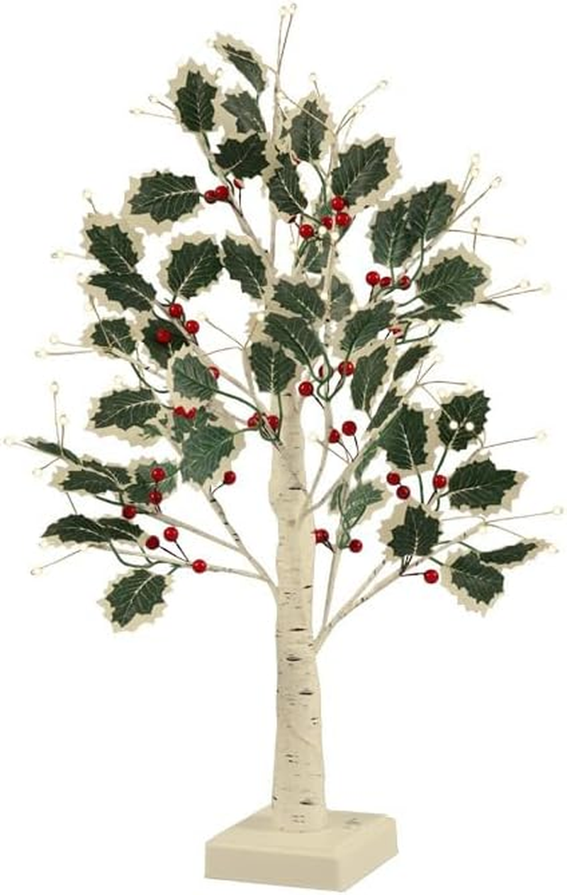 2FT Fairy Lights Birch Tree 72 LED Tree Lamp with Timer for Easter Christmas Decorations Light Spirit USB or Battery Powered Branch Lighted Trees Indoor Outdoor (72 LED, Green Tree with Berry Decor) - White image number 6
