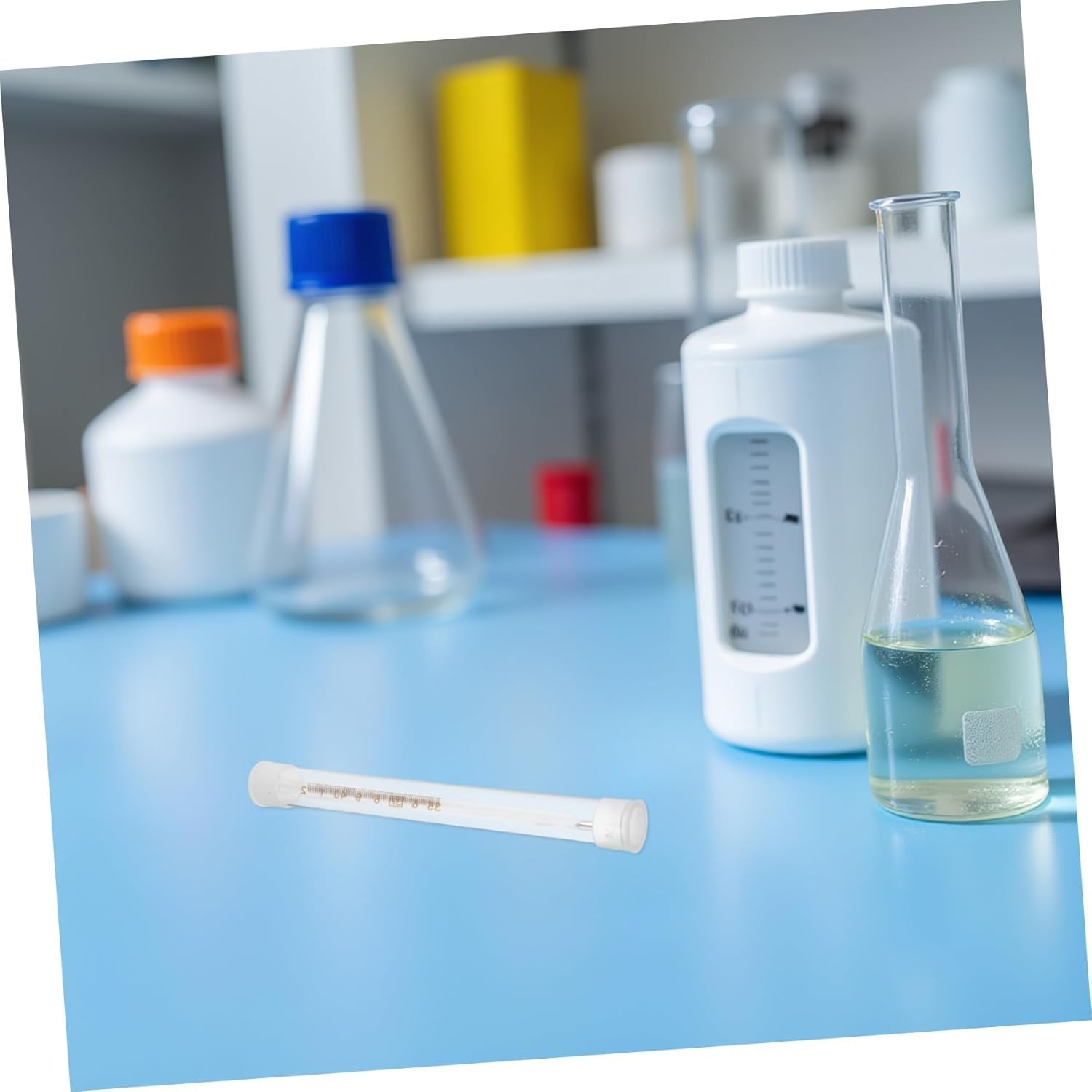 10Pcs Thermometer Protective Cases Transparent Plastic Tube Portable Needle Storage Organizer for Home Office Travel Safe Carry and Impact-Resistant Protection image number 1