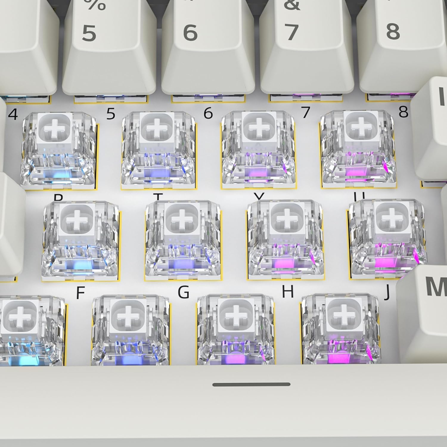 Kailh Box White Mechanical Keyboard Switches 3-Pin Clicky Switches, 45Gf Pre-Lubed, Dustproof & Waterproof, RGB SMD Compatible for Gaming Keyboards (30Pcs) image number 1