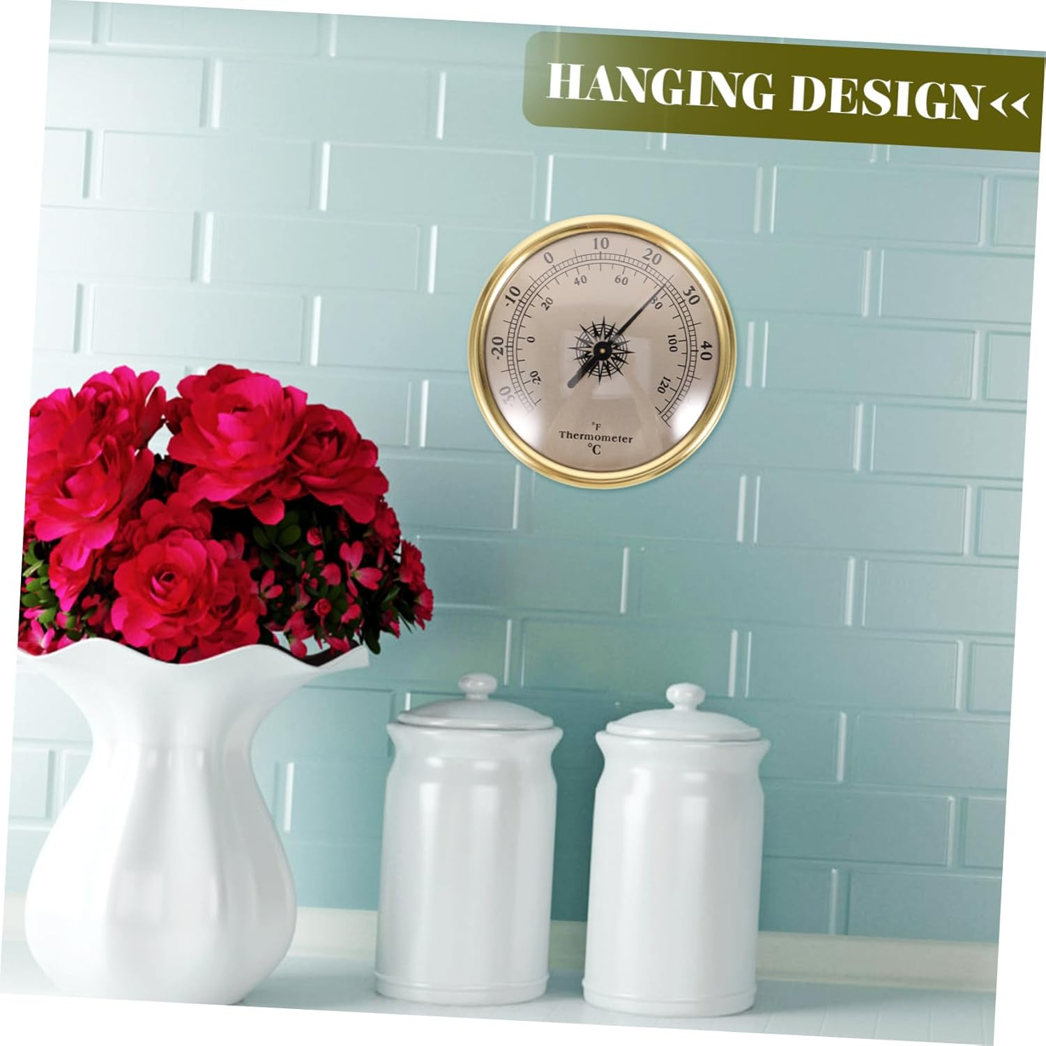 Metal Indoor Wall Thermometer round Temperature Gauge Accurate Temperature Monitor for Weather Station and Agricultural Use