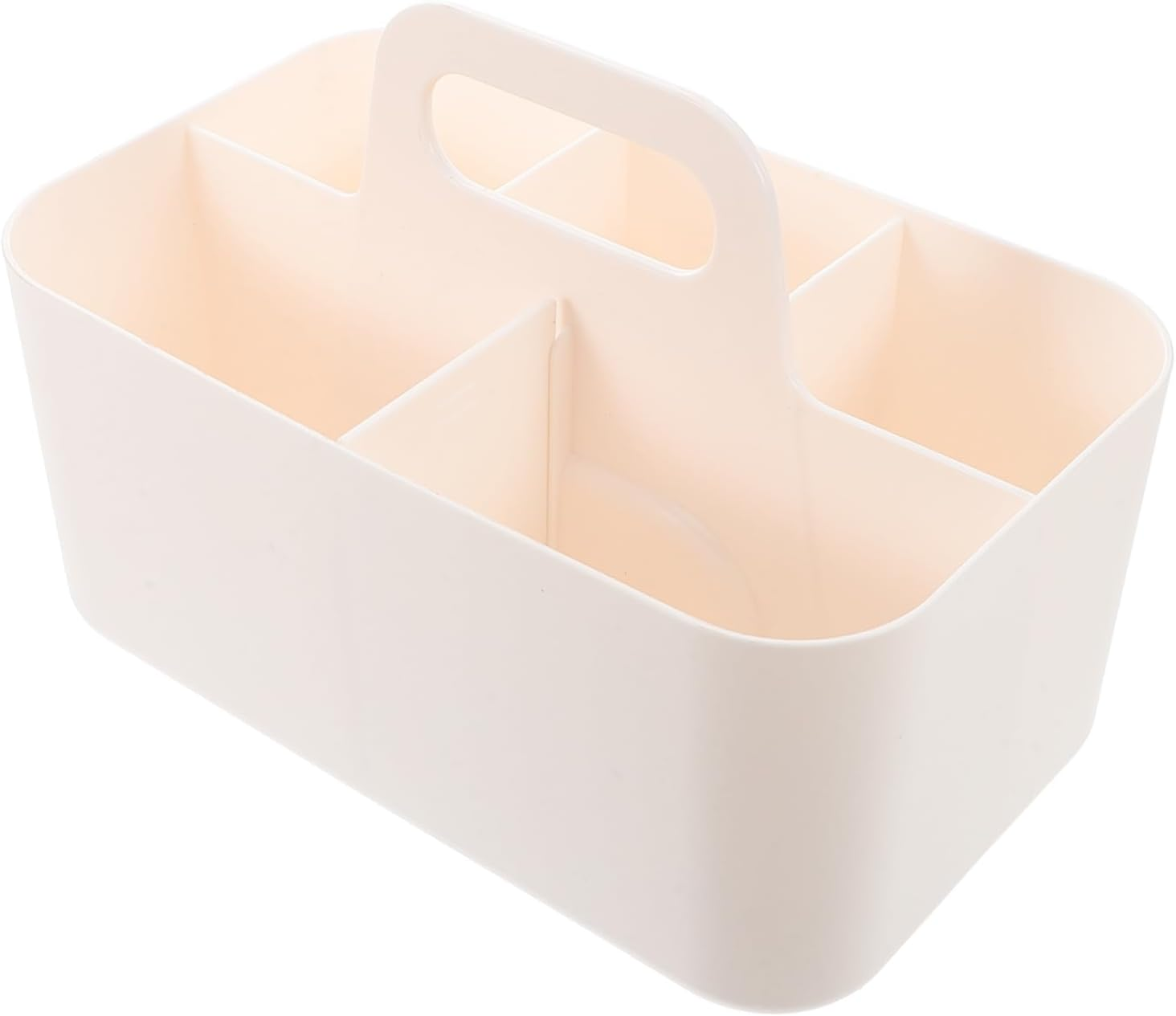 KALLORY Stationery Storage Box Divided Desk Organizer Caddy Handle Aesthetic Makeup Organiser for Office Supplies Student Bathroom