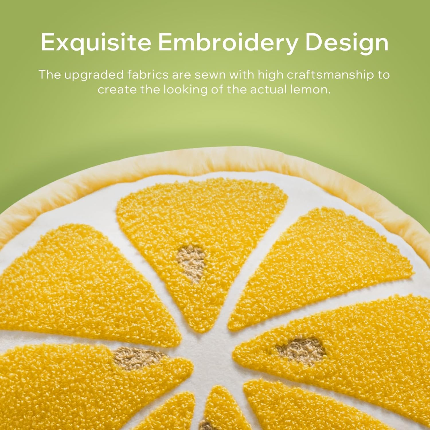 Phantoscope Lemon Shaped Throw Pillow, Fun Home Decor of Fruit Themed Shaped Cushions, Decorative Shaped Pillow for Couch Bed and Chair, Yellow, 10 X11.5 Inches - Lemon Yellow image number 3