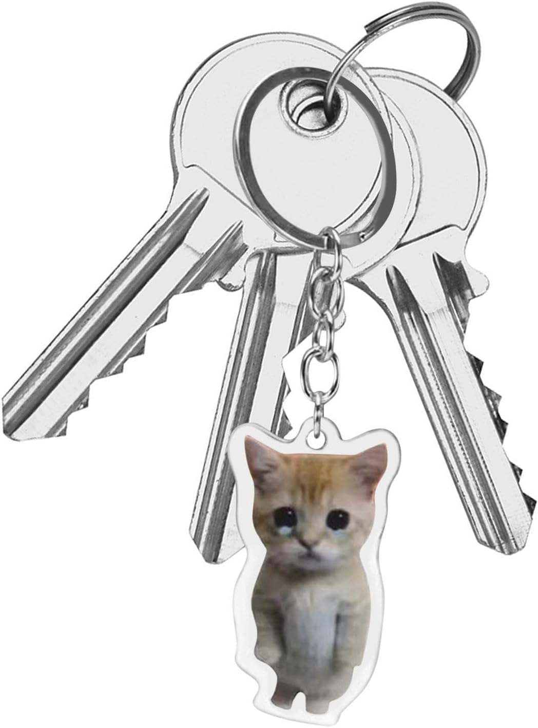 Nybhyjka Banana Keychain,Cute Crying Sounds Making Key Tags - 2D Acrylic Key Chain Pendant for Backpacks Purse Wallet School Bags Kids Adults - Crying Banana Cat 3.5Cm Key Chain image number 7