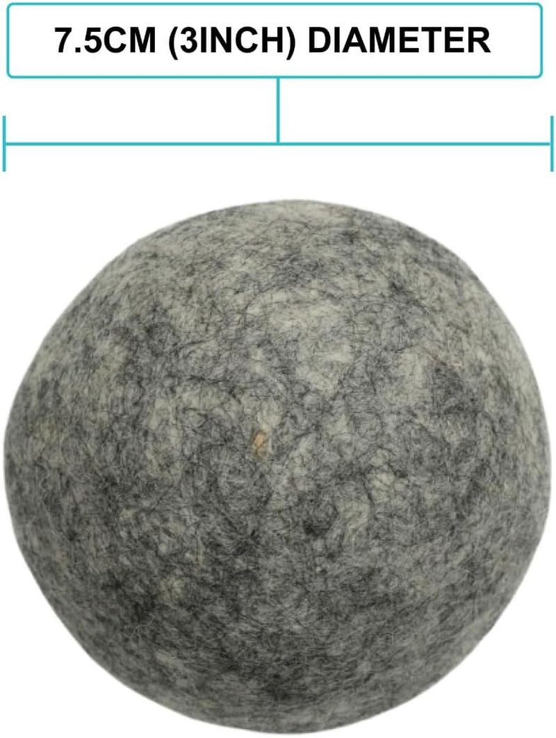 Wool Dryer Balls XL (6 Pack, 7.5 Cm, Natural Gray) &ndash; 100% New Zealand Wool, Handmade in Nepal &ndash; Reusable, Eco-Friendly, Chemical-Free Fabric Softener Alternative for Laundry, 1000+ Loads image number 2