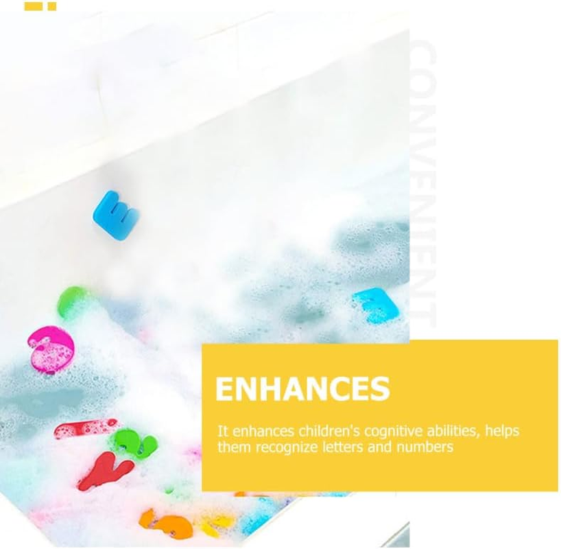 Vaguelly 1 Set Foam Letters Large Foam ABC Letters Number Baby Bath S Kids Bath Time Fun with Net Toy Adhesive Stickers Eva Child Take A