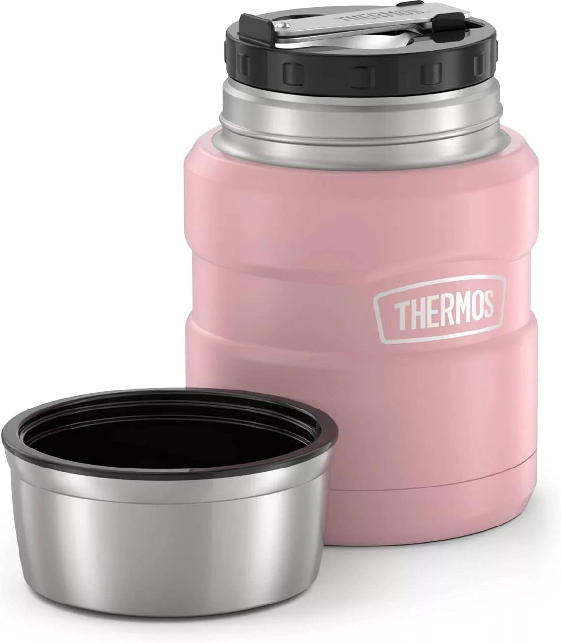 THERMOS Stainless King Vacuum-Insulated Food Jar with Spoon, 16 Ounce, Matte Rose - Rose image number 6