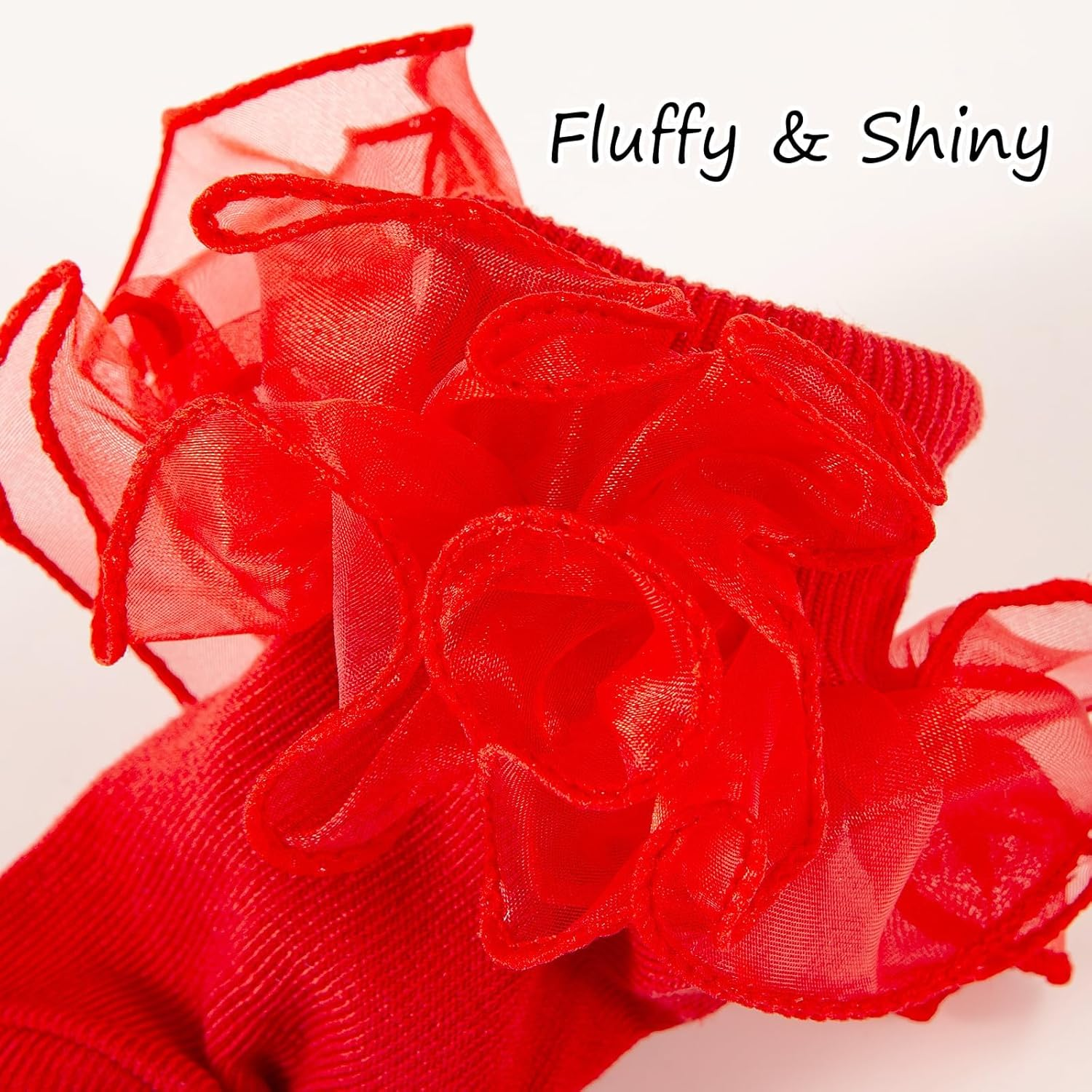 3 Pairs Girls Ruffle Lace Socks | Frilly Dress Socks with Big Turn Cuff for 1-3/4-6/6-8/8-10 Years Old Girls Kids | Cotton White Black Red image number 2