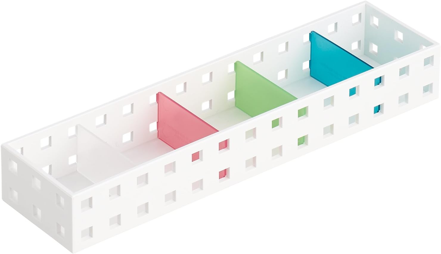 Like-It CB-9007S Storage Case, Small Items, Slim Case, Small, Approx. Width 2.8 X Depth 5.5 X Height 1.7 Inches (7 X 14 X 4.3 Cm), White X Mix, Made in Japan, Stationery Storage, Divider Included