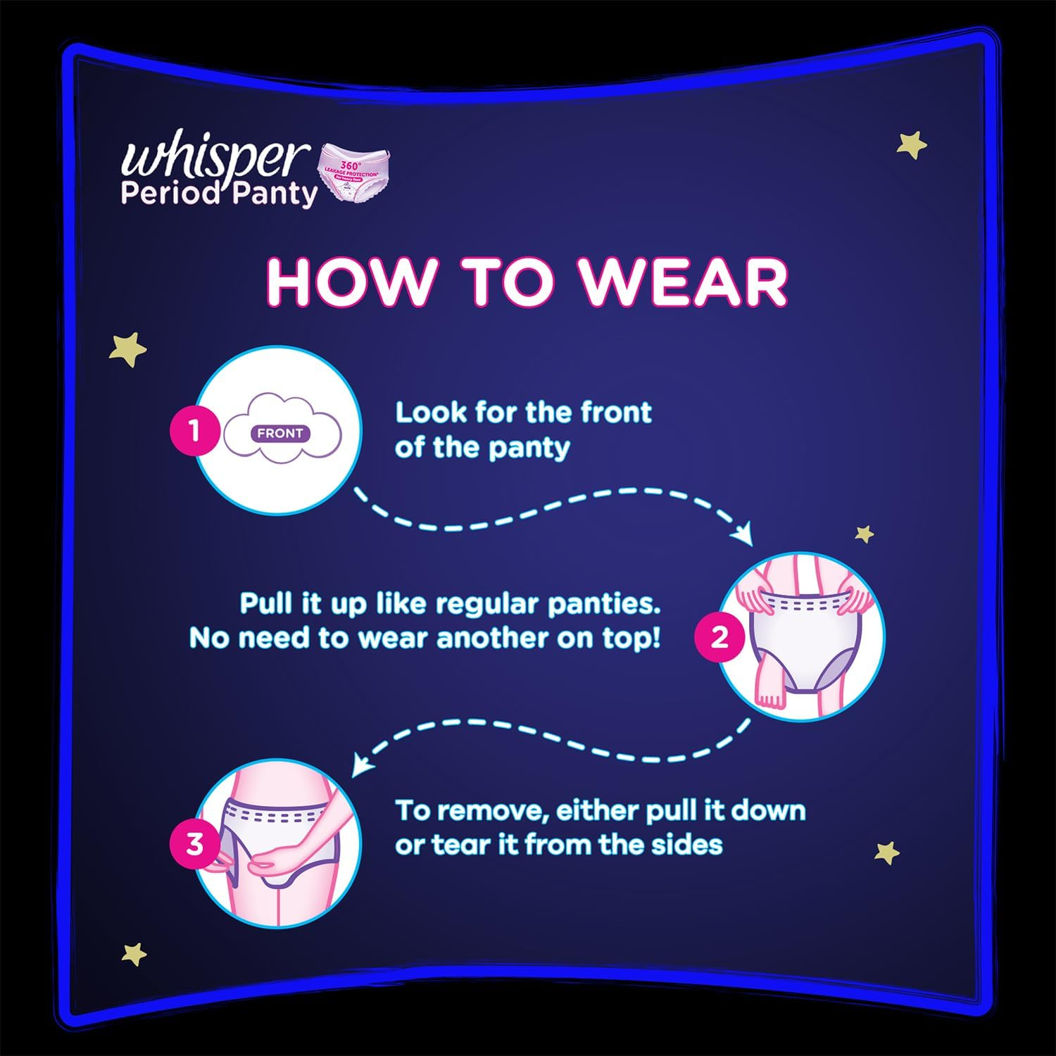 Whisper Super Absorbent Period Panty, 6 M-L Pants, 360 Degree Leakage Protection for Heavy Flow, Panty like Fit for Full Back Coverage, Absorbs Heavy Gushes, Silky Soft, Comfortable Feel, Women